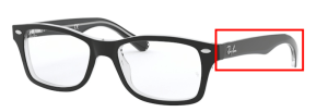 Aste originali Ray-Ban RB1531 Junior, colore 3529 · Nero su trasparente