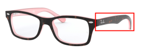 Aste originali Ray-Ban RB1531 Junior, colore 3580 · Avana su opal rosa