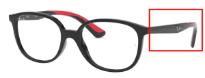 Aste originali Ray-Ban RB1598 Junior vista, colore 3831 · Nero
