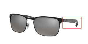 Aste originali Ray-Ban RB8319, colore 186 · Nero/nero opaco