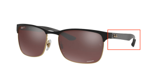 Aste originali Ray-Ban RB8319, colore 9076 · Nero opaco su arista