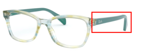 Aste originali Ray-Ban RB1591 Junior, colore 3808 · Verde striato multicolor