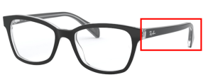 Aste originali Ray-Ban RB1591 Junior, colore 3529 · Nero su trasparente