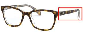 Aste originali Ray-Ban RB1591 Junior, colore 3805 · Avana su trasparente