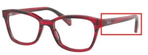 Aste originali Ray-Ban RB1591 Junior, colore 3849 · Striato rosso