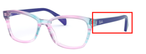 Aste originali Ray-Ban RB1591 Junior, colore 3807 · Viola striato multicolor
