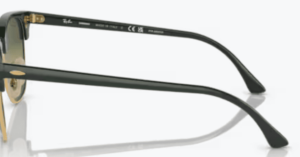 Aste originali Ray-Ban RB3016 Clubmaster, colore 1368 · Verde su oro