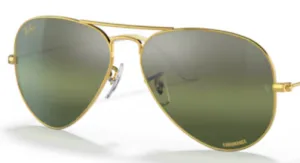 Lenti originali Ray-Ban RB3025 Aviator Large Metal, colore G4 · Argento/verde