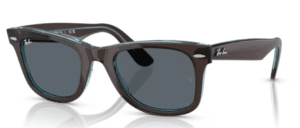 Ray-Ban 2140 WAYFARER, colore 1446R5 · Marrone su trasparente blu