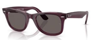 Ray-Ban 2140 WAYFARER, colore 1447B1 · Viola su trasparente rosa