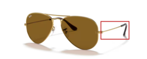 Aste originali Ray-Ban RB3025 Aviator, colore 001/33 · Arista oro