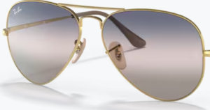 Lenti originali Ray-Ban RB3689 Aviator Metal II, colore GE · Rosa sfumato blu sfumato grigio