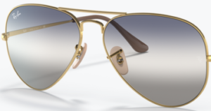 Lenti originali Ray-Ban RB3689 Aviator Metal II, colore GF · Trasparente sfumato blu sfumato grigio