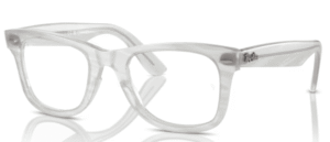 Ray-Ban RX4340V WAYFARER EASE, colore 8382 · Fotocromatico striato blu chiaro