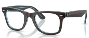 Ray-Ban RX4340V WAYFARER EASE, colore 8366 · Marrone su trasparente blu
