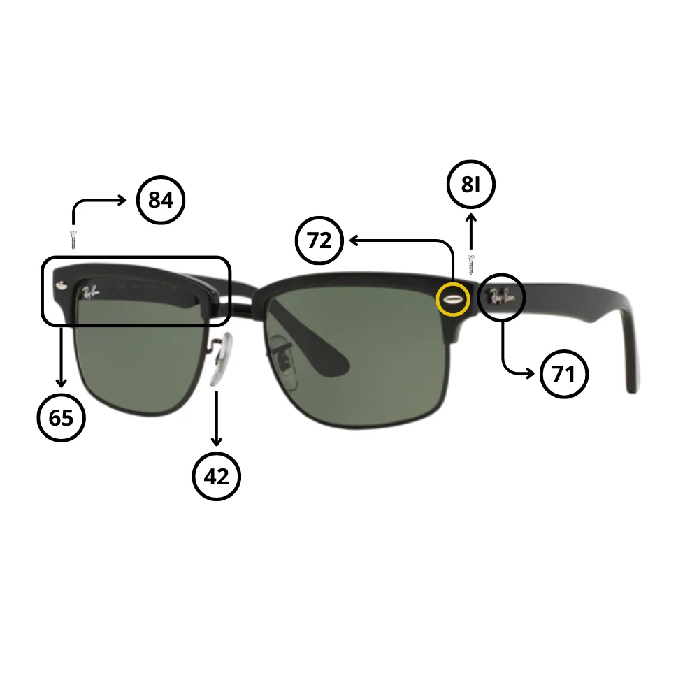 Piezas de Repuesto RB4190 CLUBMASTER SQUERE Originales